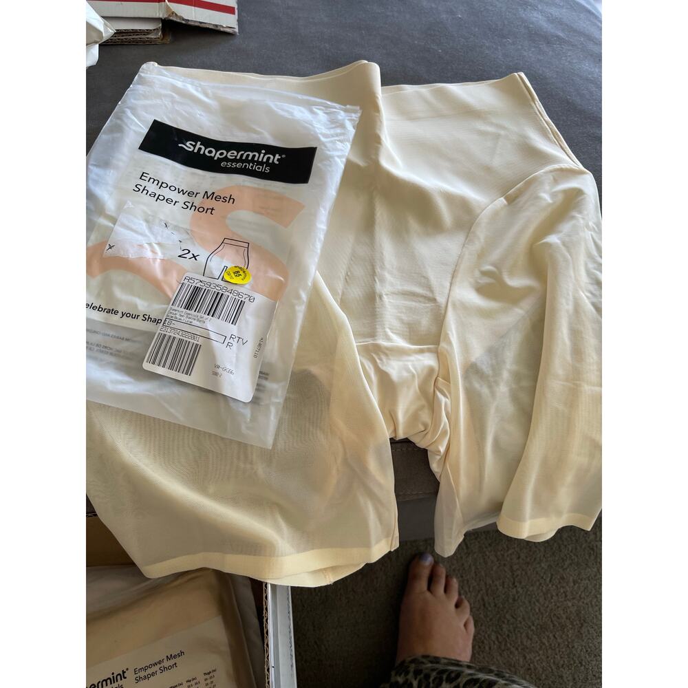 Shapermint 2X Empower Mesh Shaper Shorts Ivory - Picture 6 of 6